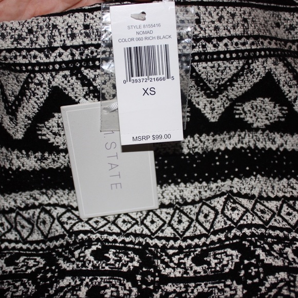 1. State Black & White skirt with fringe - Picture 4 of 4